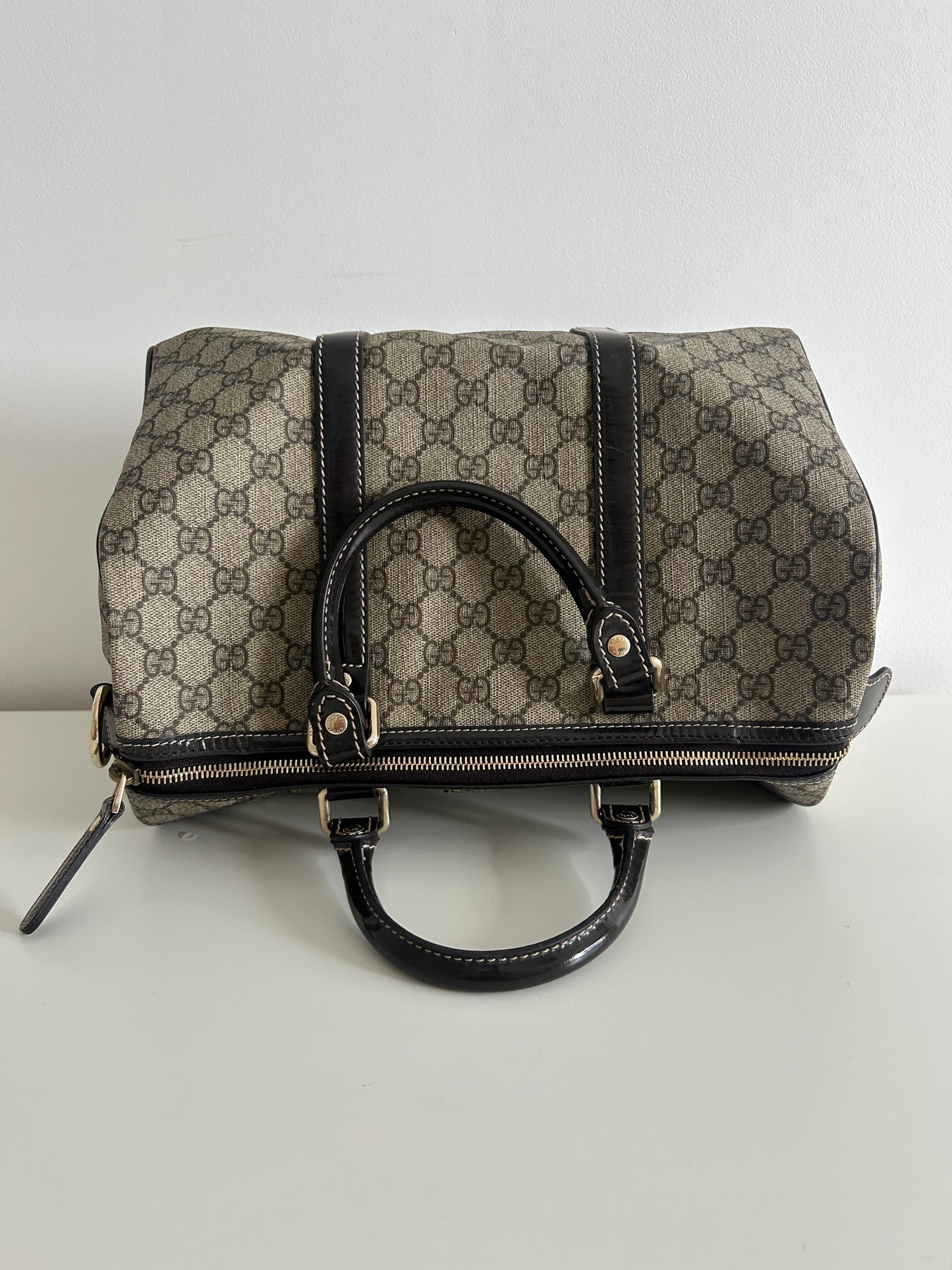 Gucci GG Supreme Boston Tote Bag in Brown Canvas (UK)