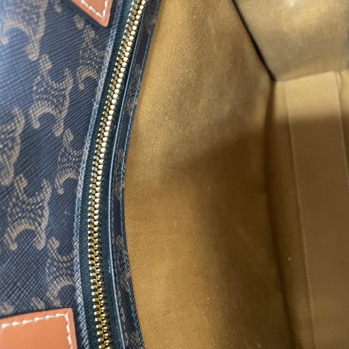 Celine Brown PVC Triomphe Canvas Vertical Cabas Small Shoulder Bag 191542