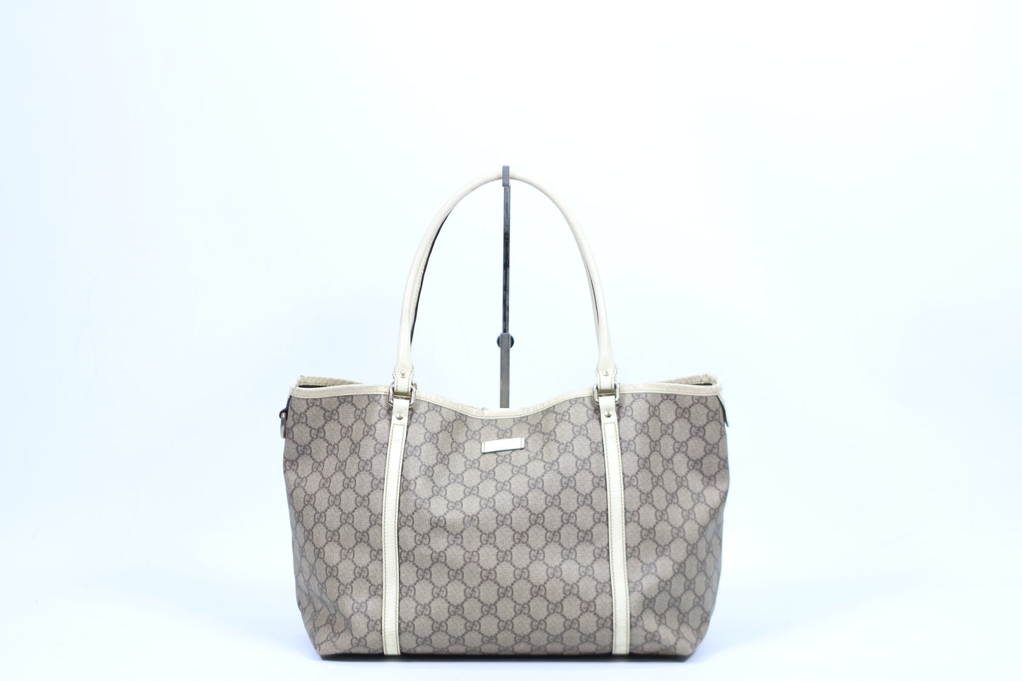 Gucci White PVC GG Patent Trimming Shopper ONE Shoulder Bag 197953