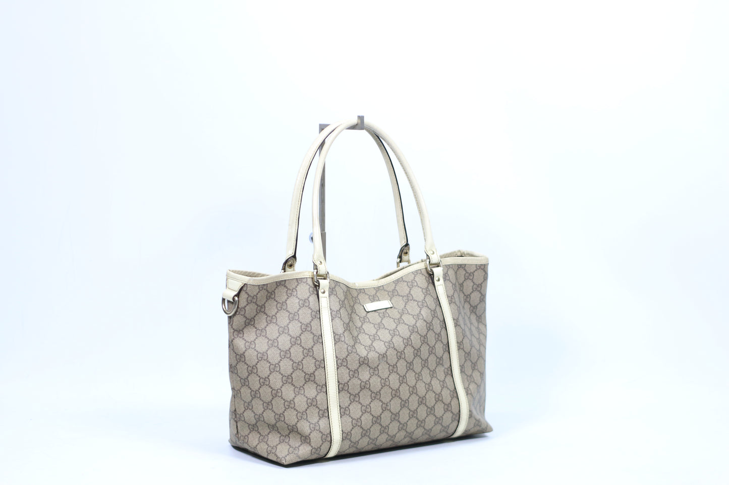 Gucci White PVC GG Patent Trimming Shopper ONE Shoulder Bag 197953