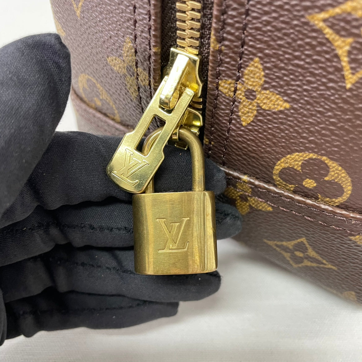 Louis Vuitton Brown PVC Monogram Canvas Bowling Vanity Deauville ONE Tote Bag M47270