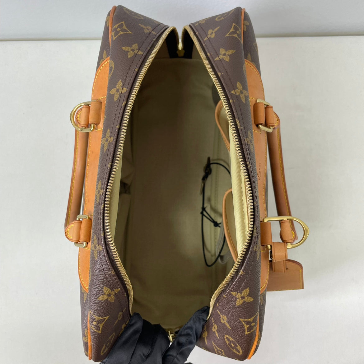 Louis Vuitton Brown PVC Monogram Canvas Bowling Vanity Deauville ONE Tote Bag M47270