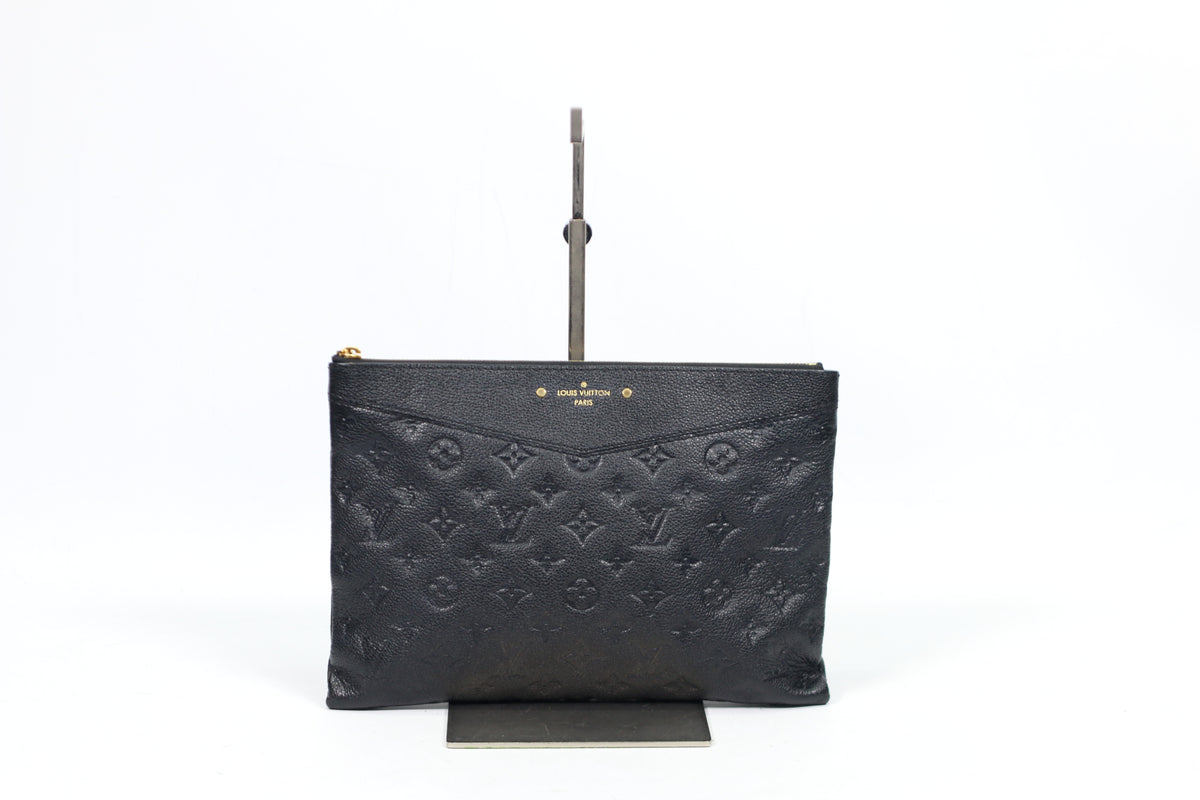 Louis Vuitton Black Leather Monogram Empreinte Daily Pouch ONE Clutch M62937