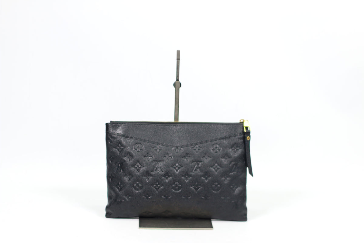 Louis Vuitton Black Leather Monogram Empreinte Daily Pouch ONE Clutch M62937
