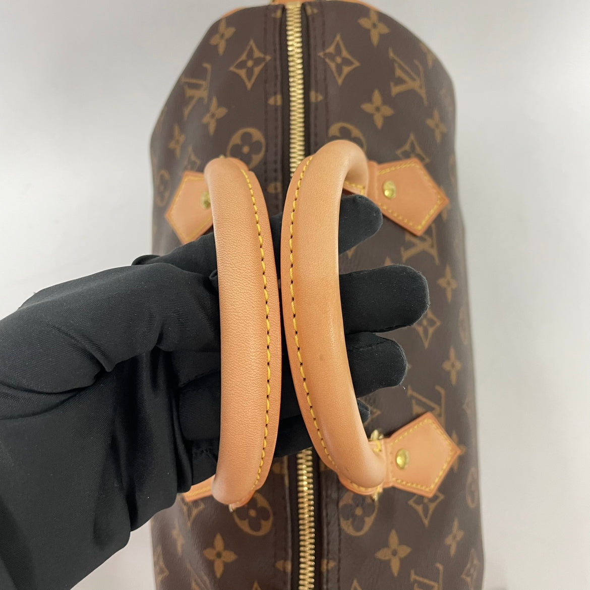 Louis Vuitton PVC Monogram Canvas Bandouliere Speedy 35 Shoulder Bag M41112 (V012120427H)