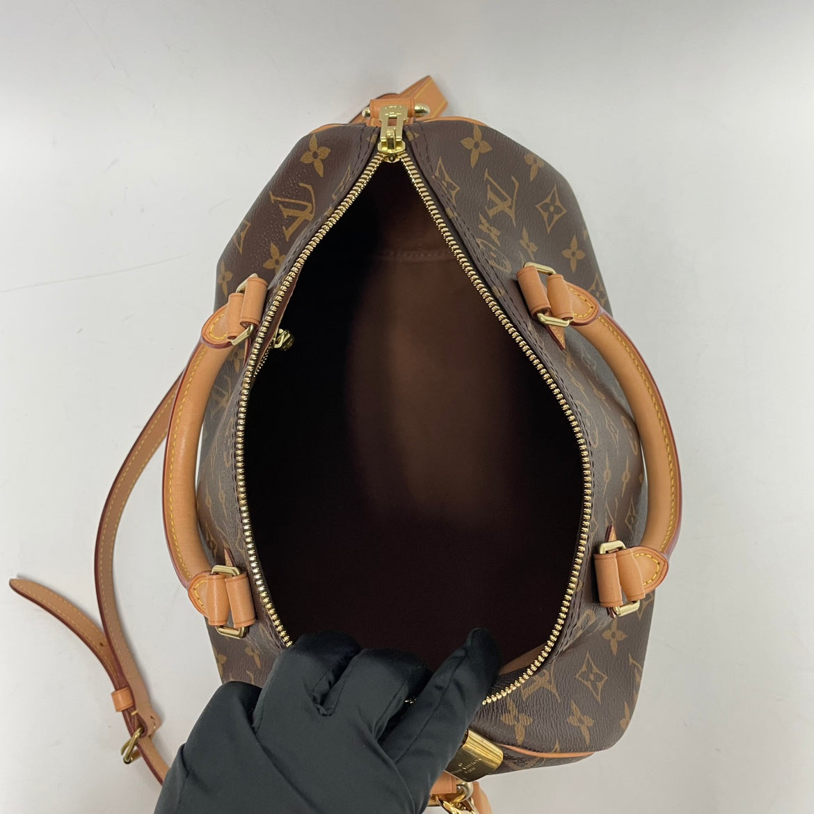 Louis Vuitton PVC Monogram Canvas Bandouliere Speedy 35 Shoulder Bag M41112 (V012120427H)