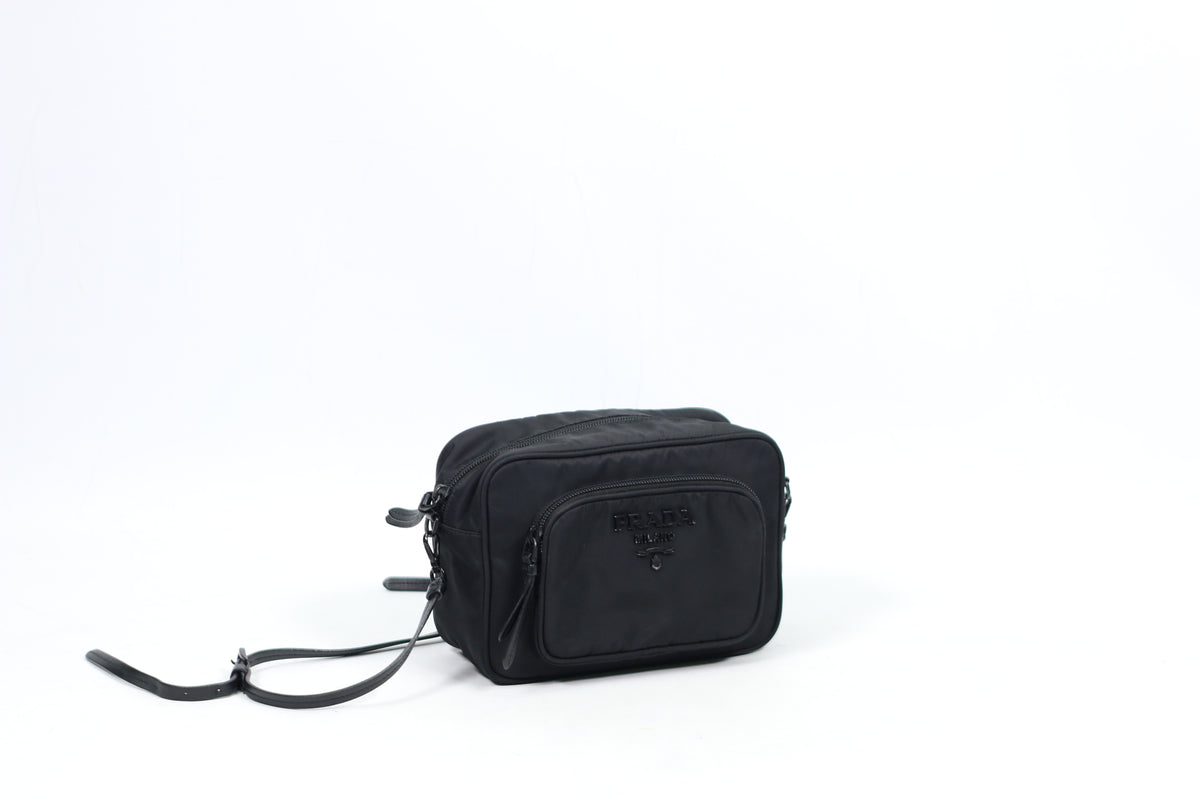 Prada Black Nylon Tessuto Outer Pocket ONE Crossbody Bag 1BH107