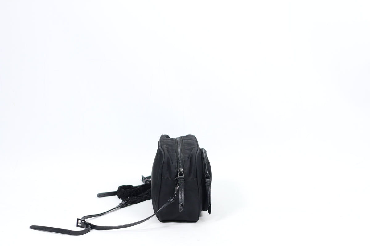 Prada Black Nylon Tessuto Outer Pocket ONE Crossbody Bag 1BH107