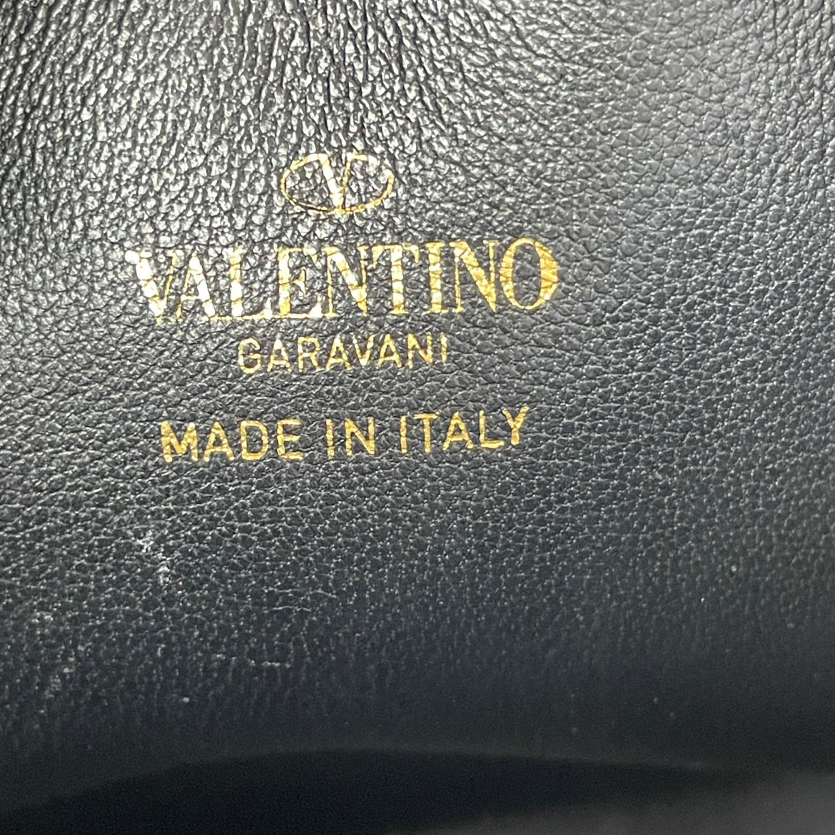 Valentino Black Leather Garavani V Bucket Chain Mini Crossbody Bag XW2P0T83HPF