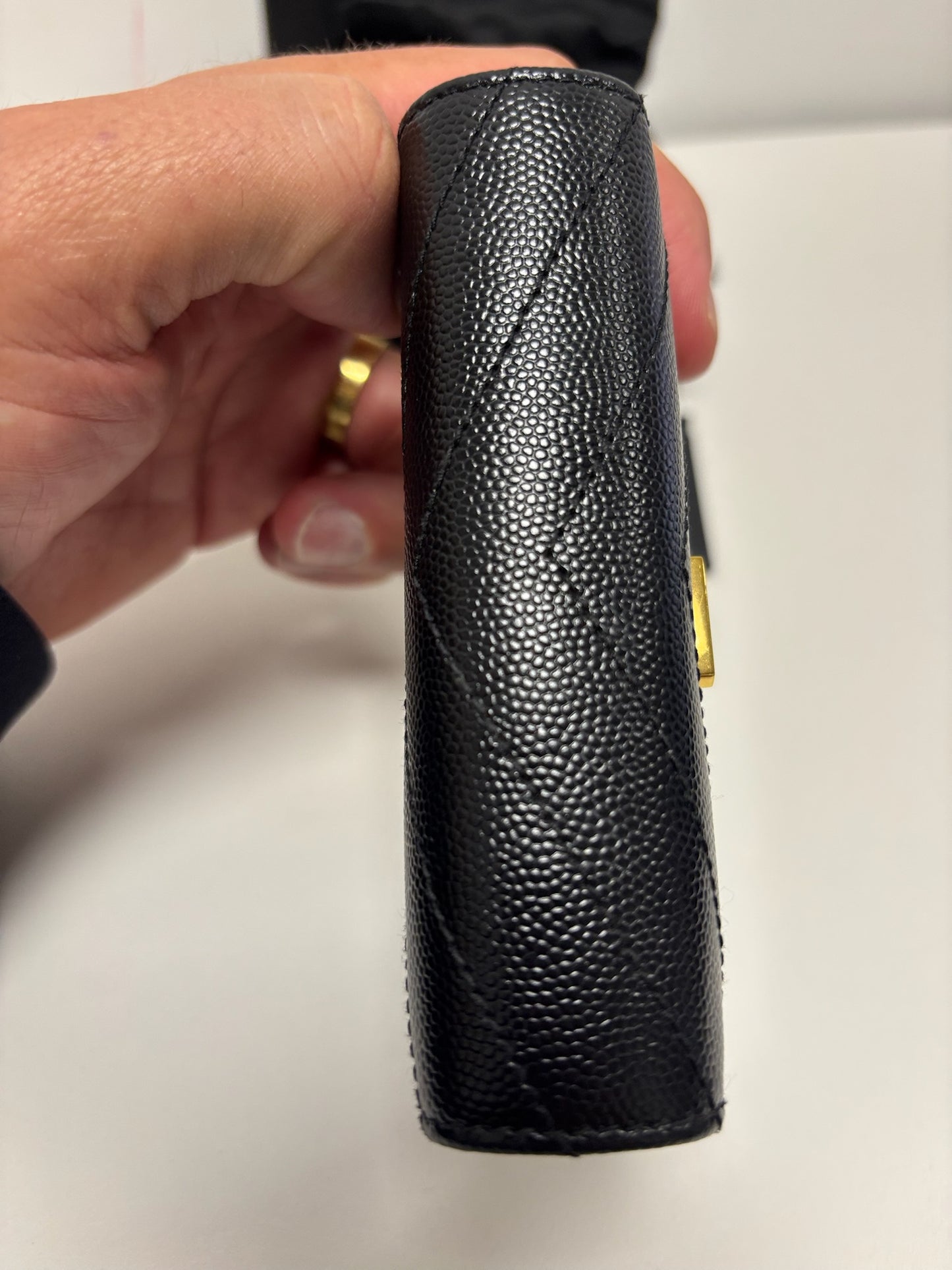 SAINT LAURENT Monogramme quilted textured-leather wallet (JPD04-67)