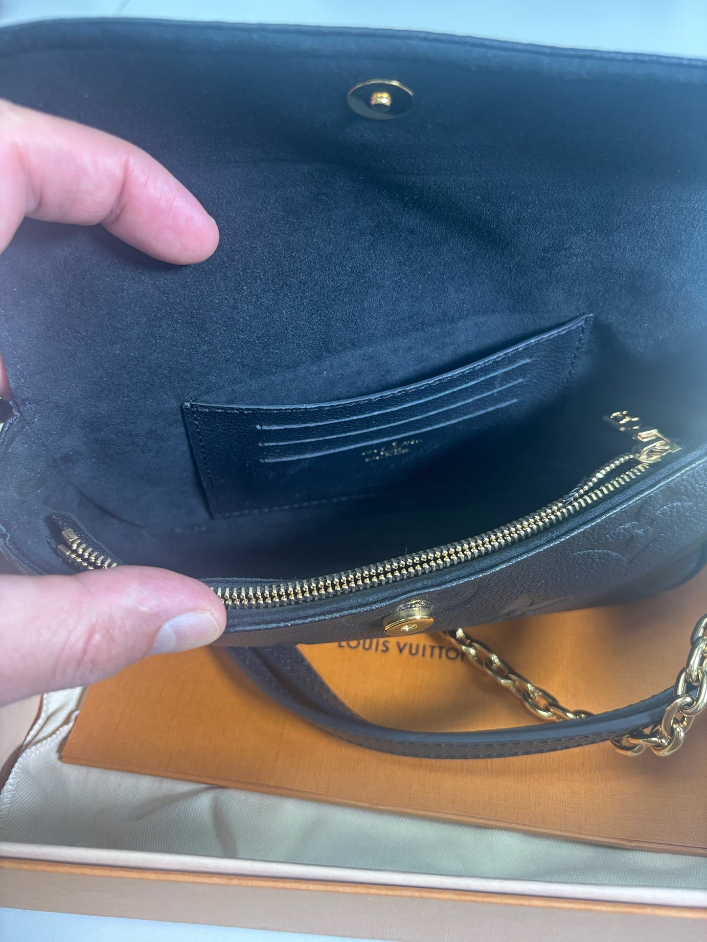 Louis Vuitton Black Leather Monogram Empreinte Wallet On Chain Ivy ONE Shoulder Bag M82154 (V12145409HC)
