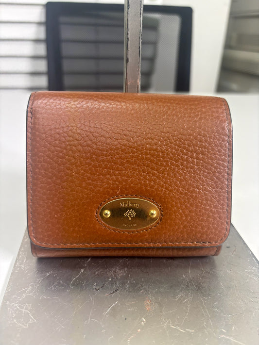 Mulberry Oak Brown Leather French Purse ONE Half Wallet RL5425 (V131411H)