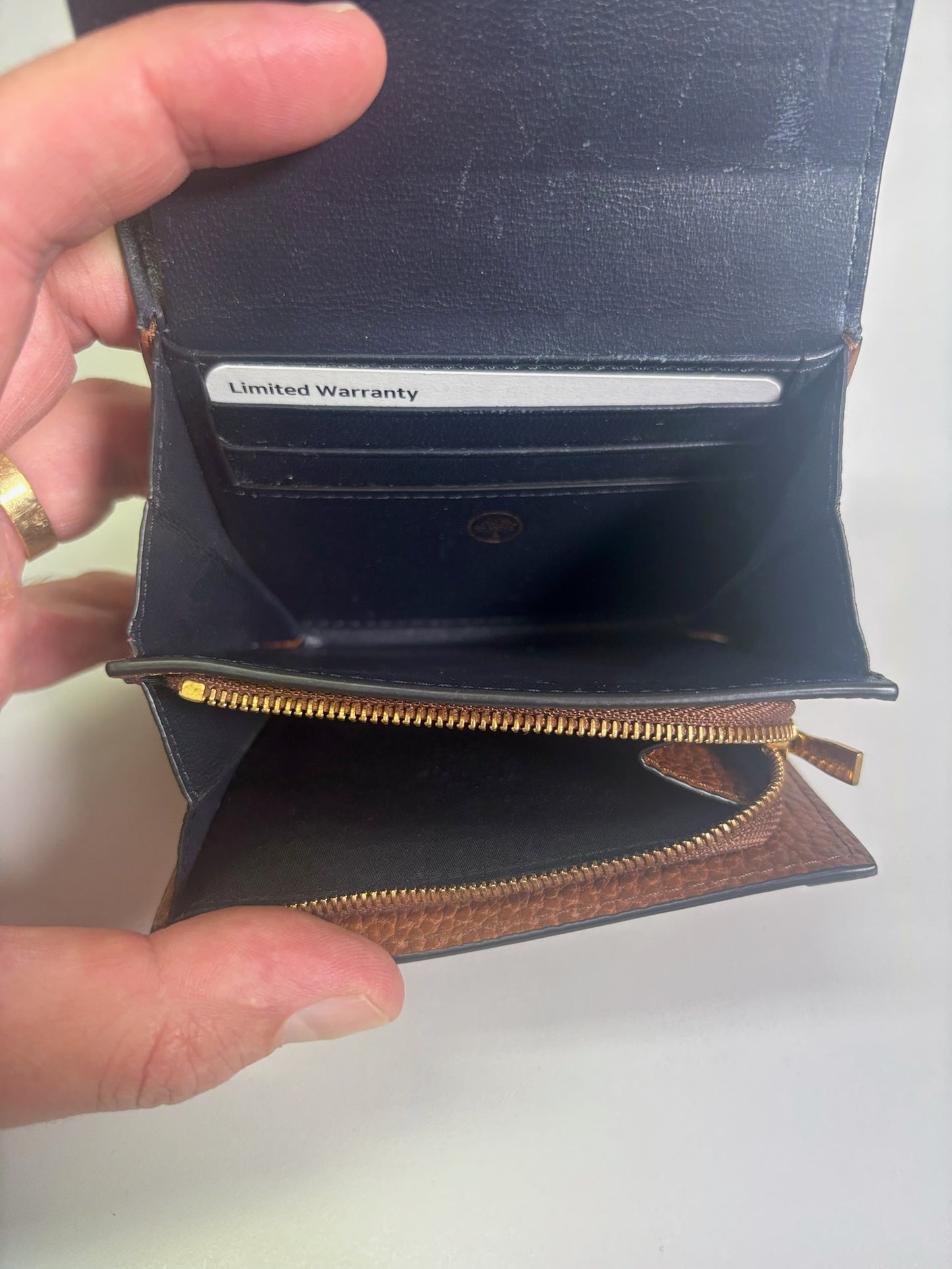 Mulberry Oak Brown Leather French Purse ONE Half Wallet RL5425 (V131411H)