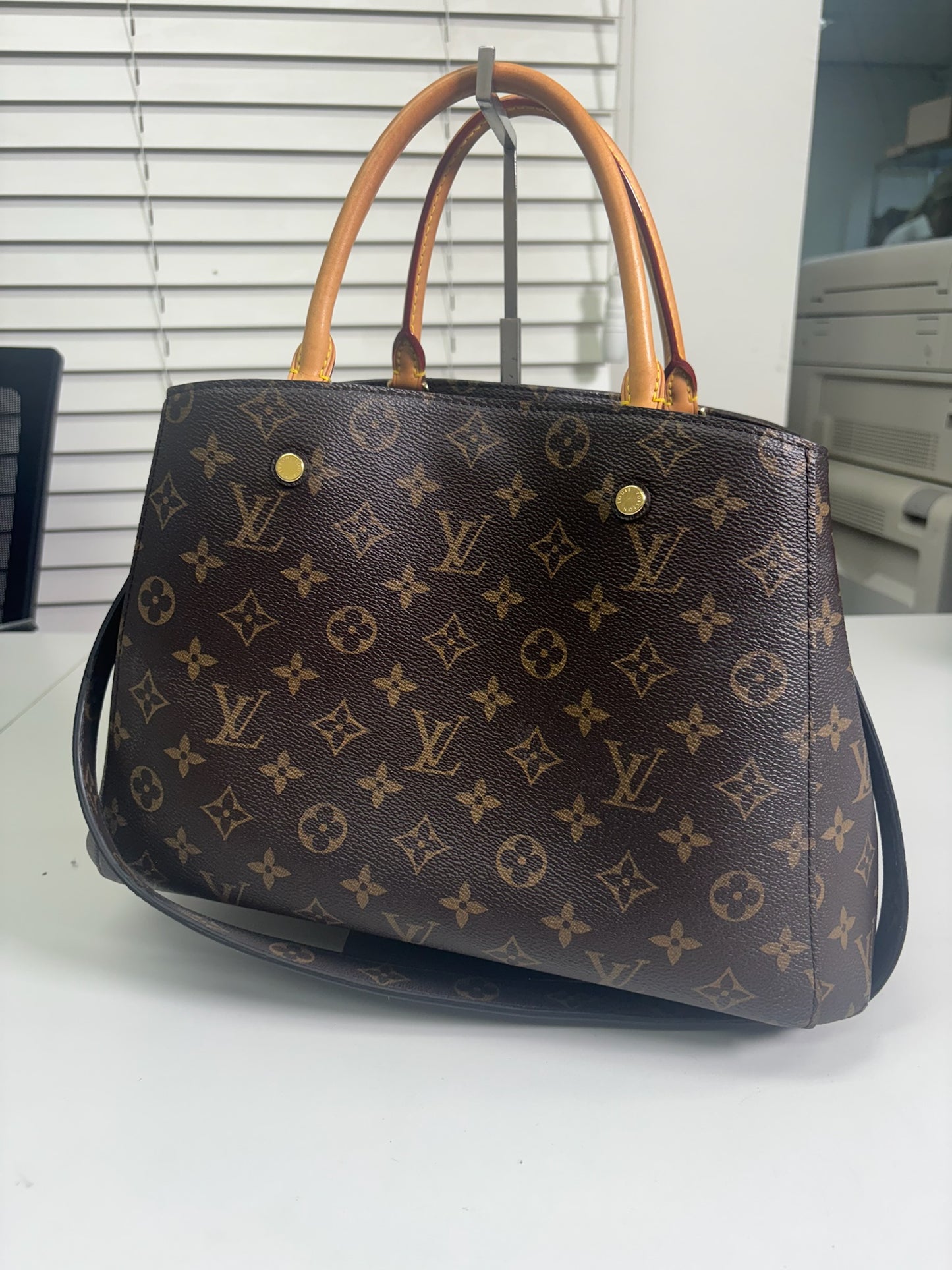 Louis Vuitton Brown PVC Monogram Canvas Montaigne MM Shoulder Bag M41056 (V1270412)