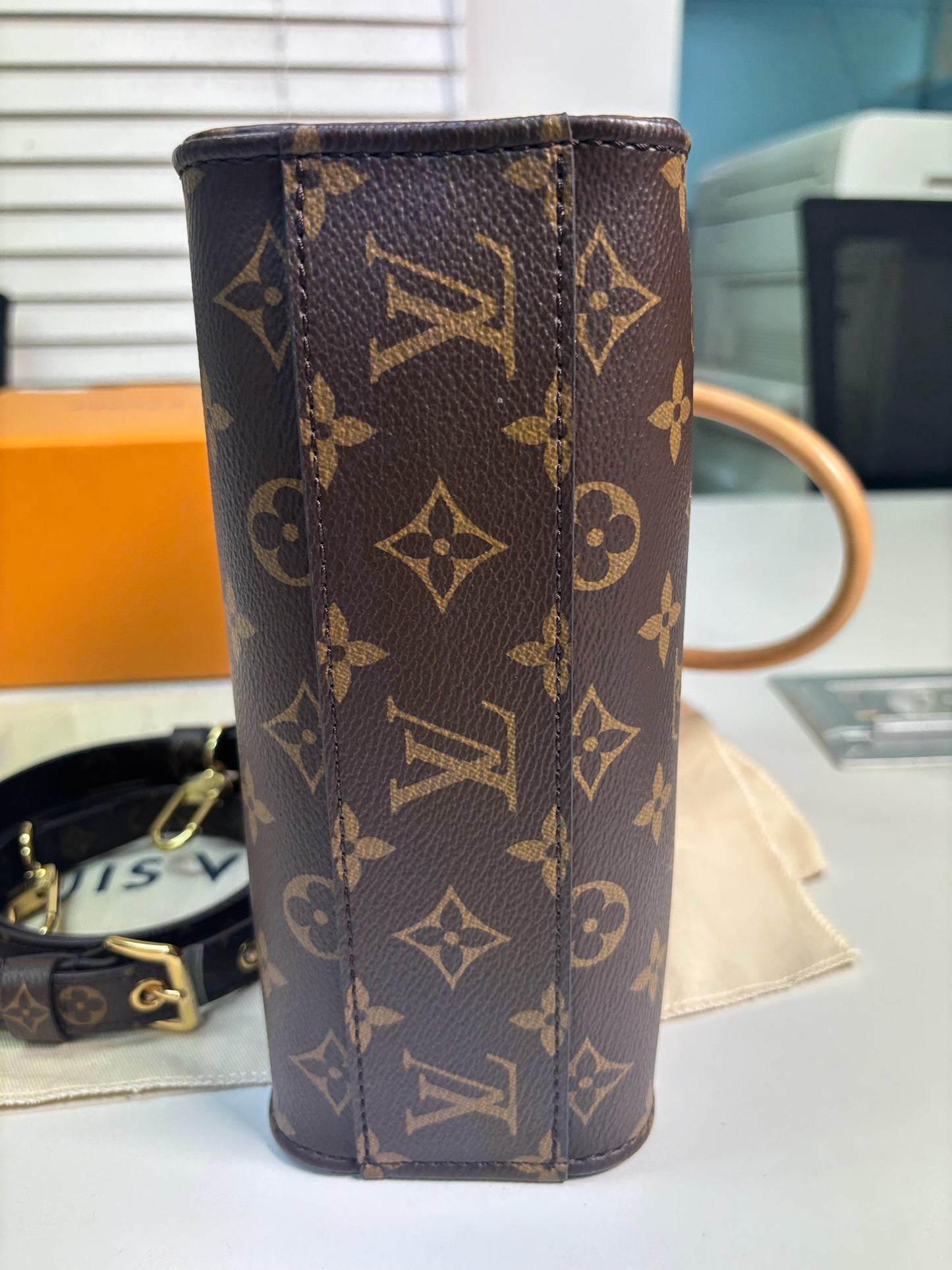 Louis Vuitton PVC Monogram Sac Plat BB Convertible Tote Shoulder Bag M45847 (B1201971016P)