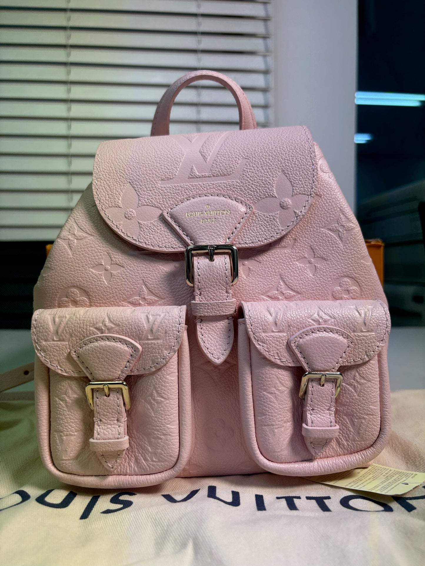 Louis Vuitton Opal Pink Empreinte One Backpack M47074 (B121601013HJ)