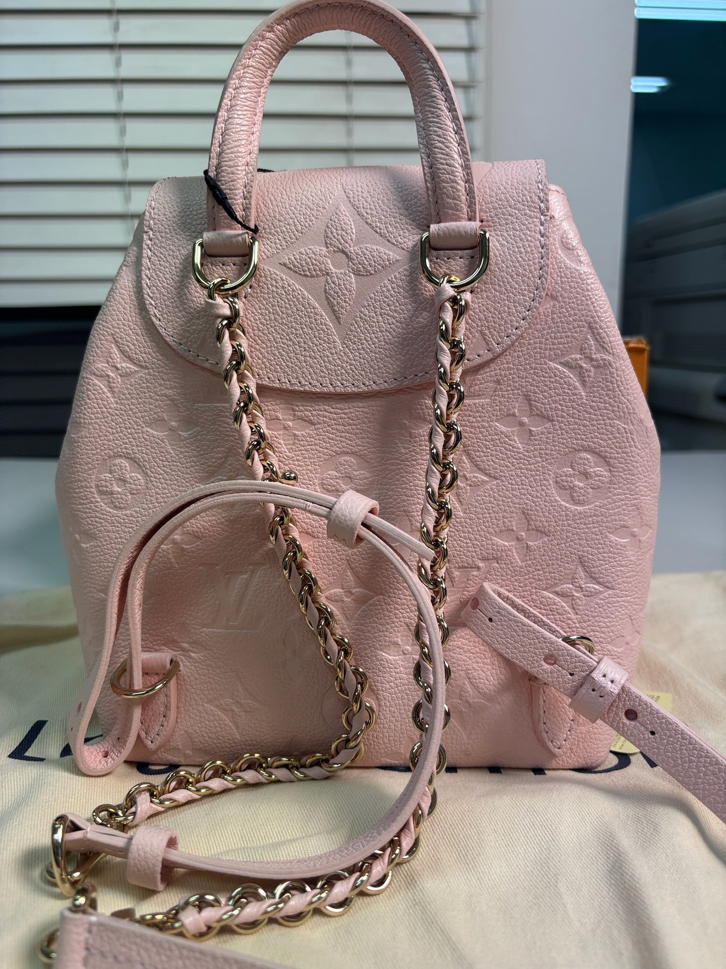 Louis Vuitton Opal Pink Empreinte One Backpack M47074 (B121601013HJ)