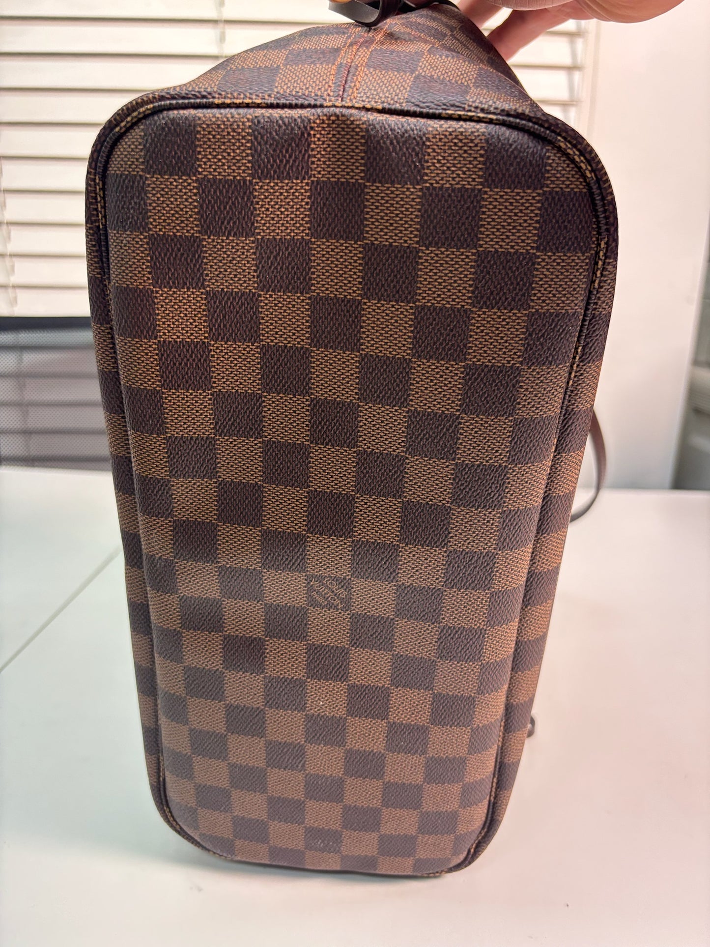 Louis Vuitton PVC Damier Ebene Canvas Neverfull MM Shoulder Bag N41358 (V012150427HJ)