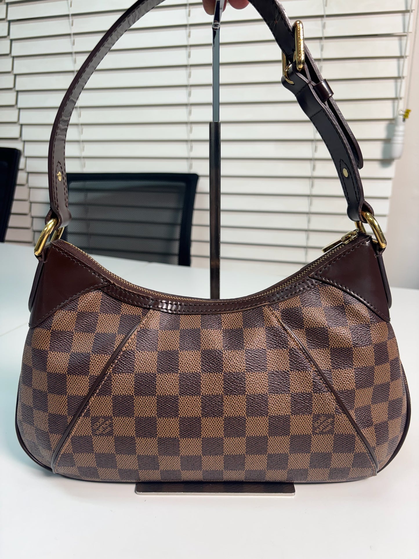Louis Vuitton Brown PVC Damier Ebene Canvas Thames PM Shoulder Bag N48180 (V01270427P)