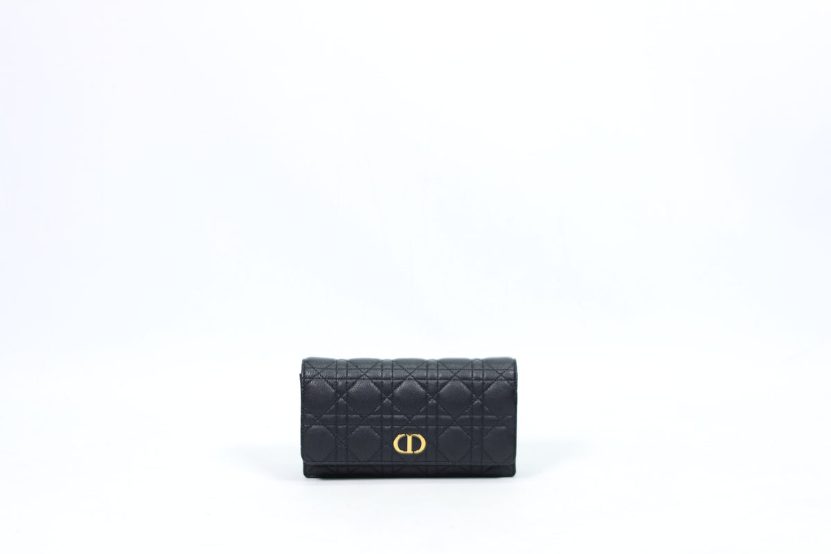 Dior Black Leather Caro Chain WOC Pouch ONE Belt Bag 2P1VX8P1
