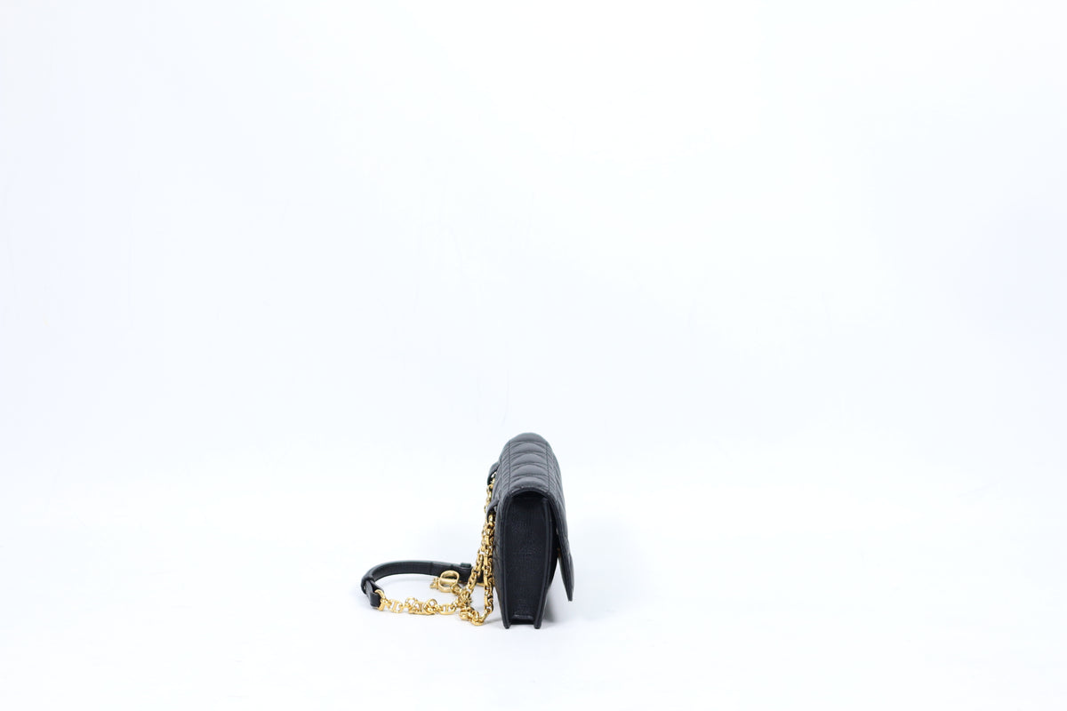 Dior Black Leather Caro Chain WOC Pouch ONE Belt Bag 2P1VX8P1