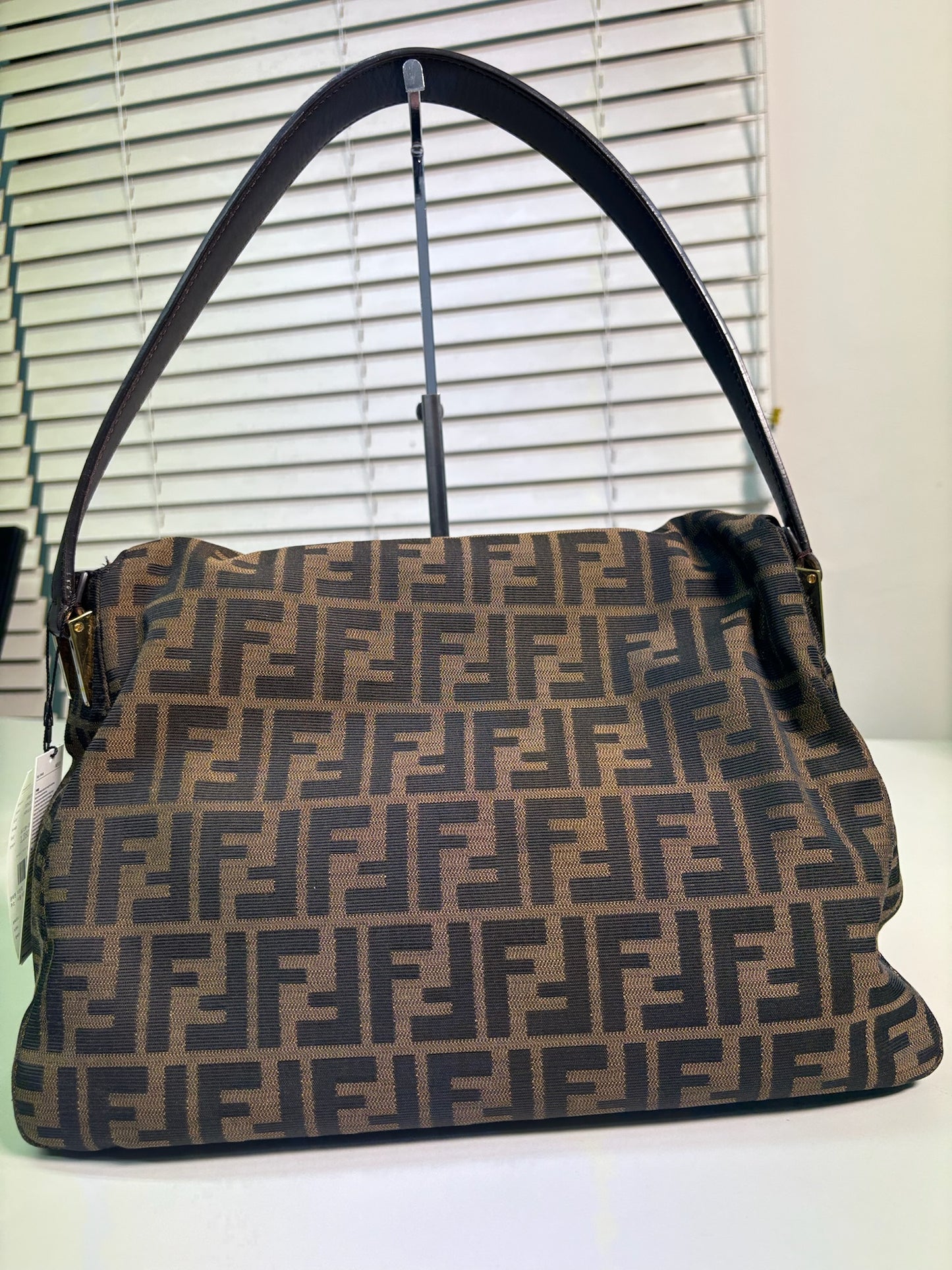 Fendi Brown Fabric Zucca FF Mamma One Shoulder Bag 8BR638 (V9618307P)