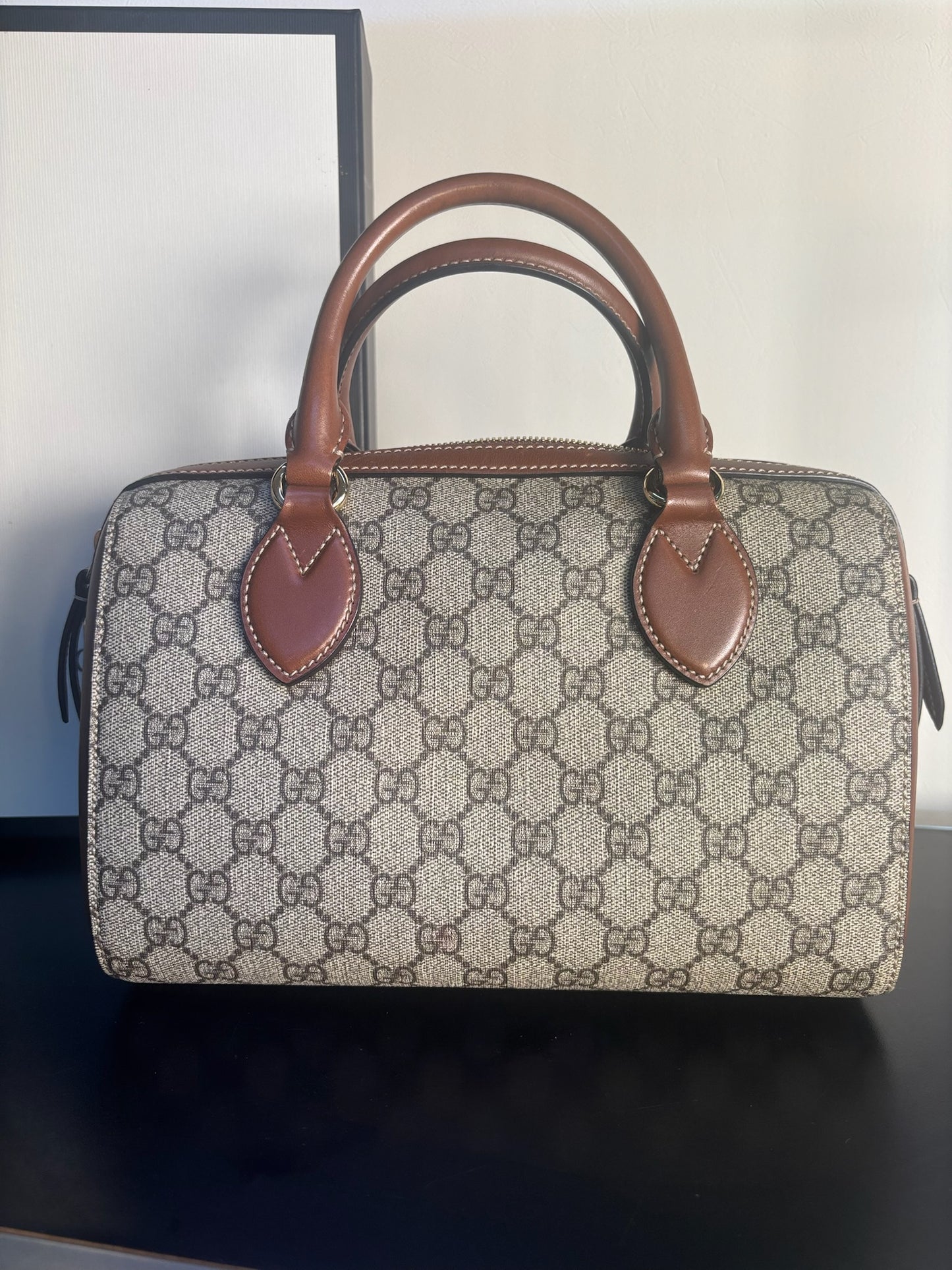 Gucci Brown PVC Supreme Boston Shoulder Bag 409529 (V7230430W)