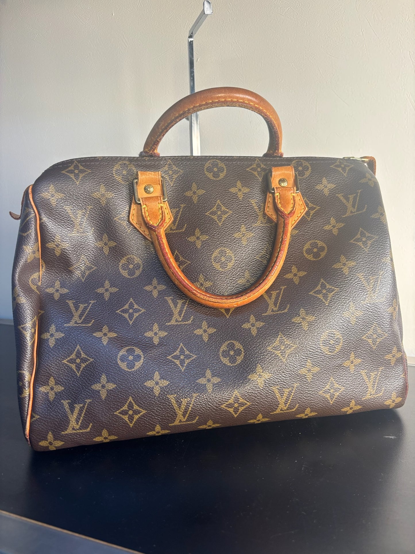 Louis Vuitton Brown Speedy 30 Monogram Canvas Tote Bag M41526 (V128312W)