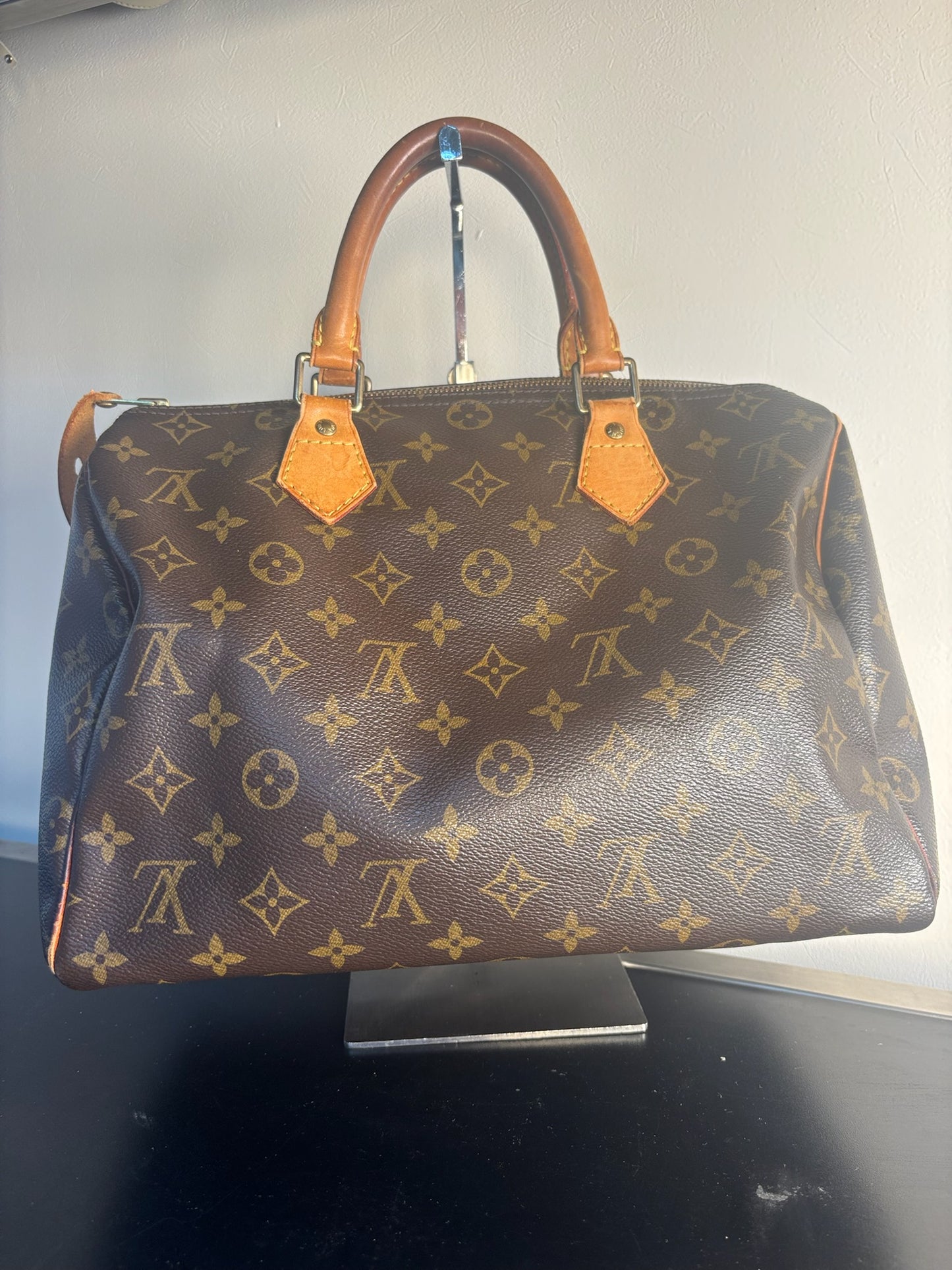 Louis Vuitton Brown Speedy 30 Monogram Canvas Tote Bag M41526 (V128312W)