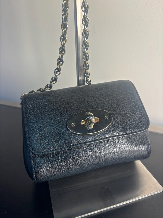 Mulberry Black Leather Mini Crossbody Bag HH3765 (V1310429PD)