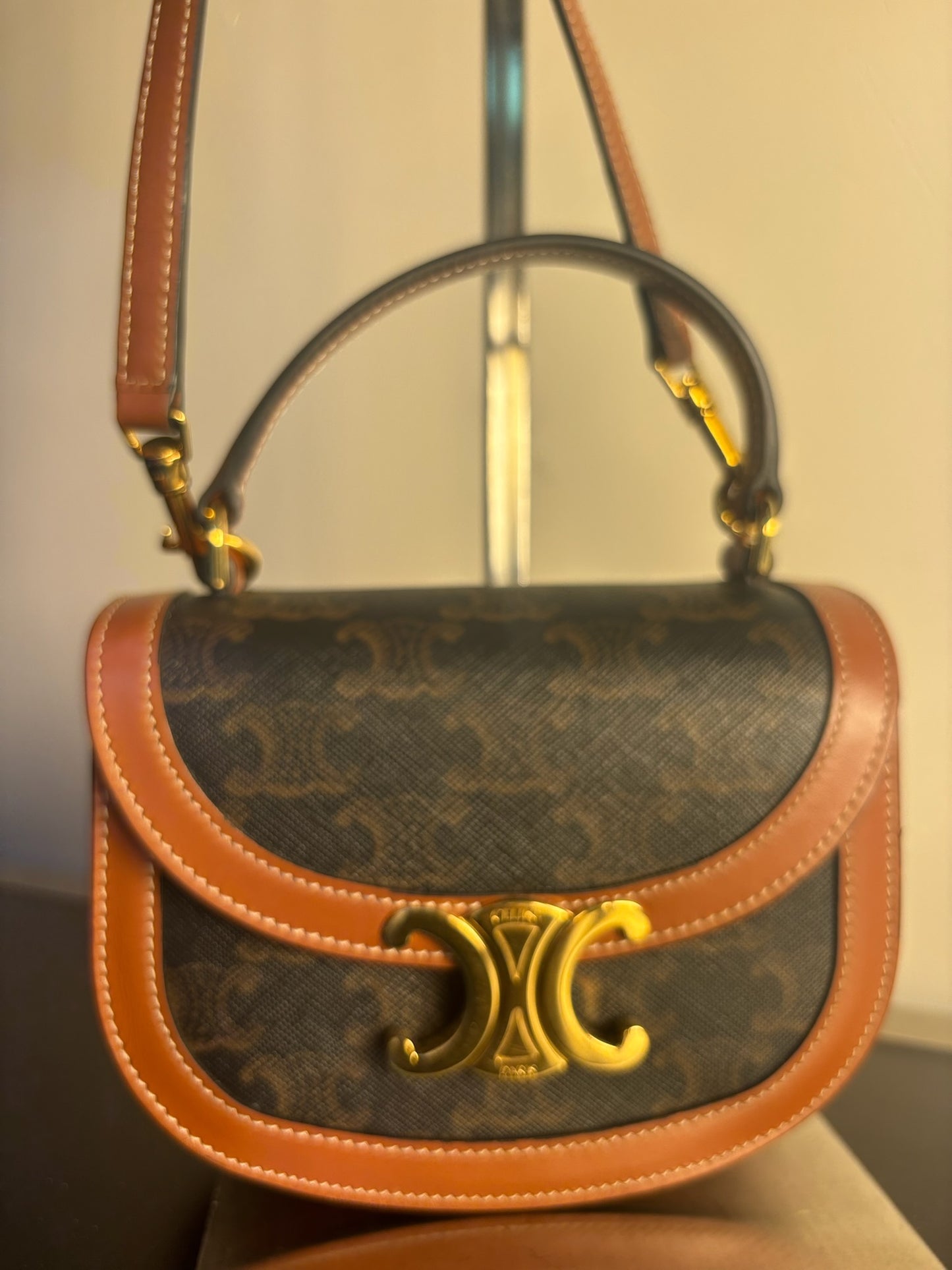 Brown PVC Canvas Mini Crossbody Bag 10K502EWU (V035130504P)
