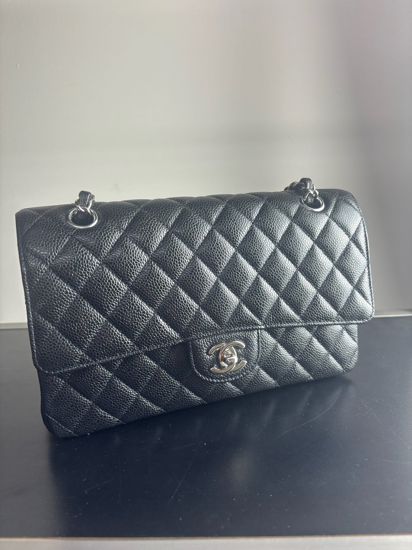 CHANEL Classic 11.22 Handbag Black Caviar Leather