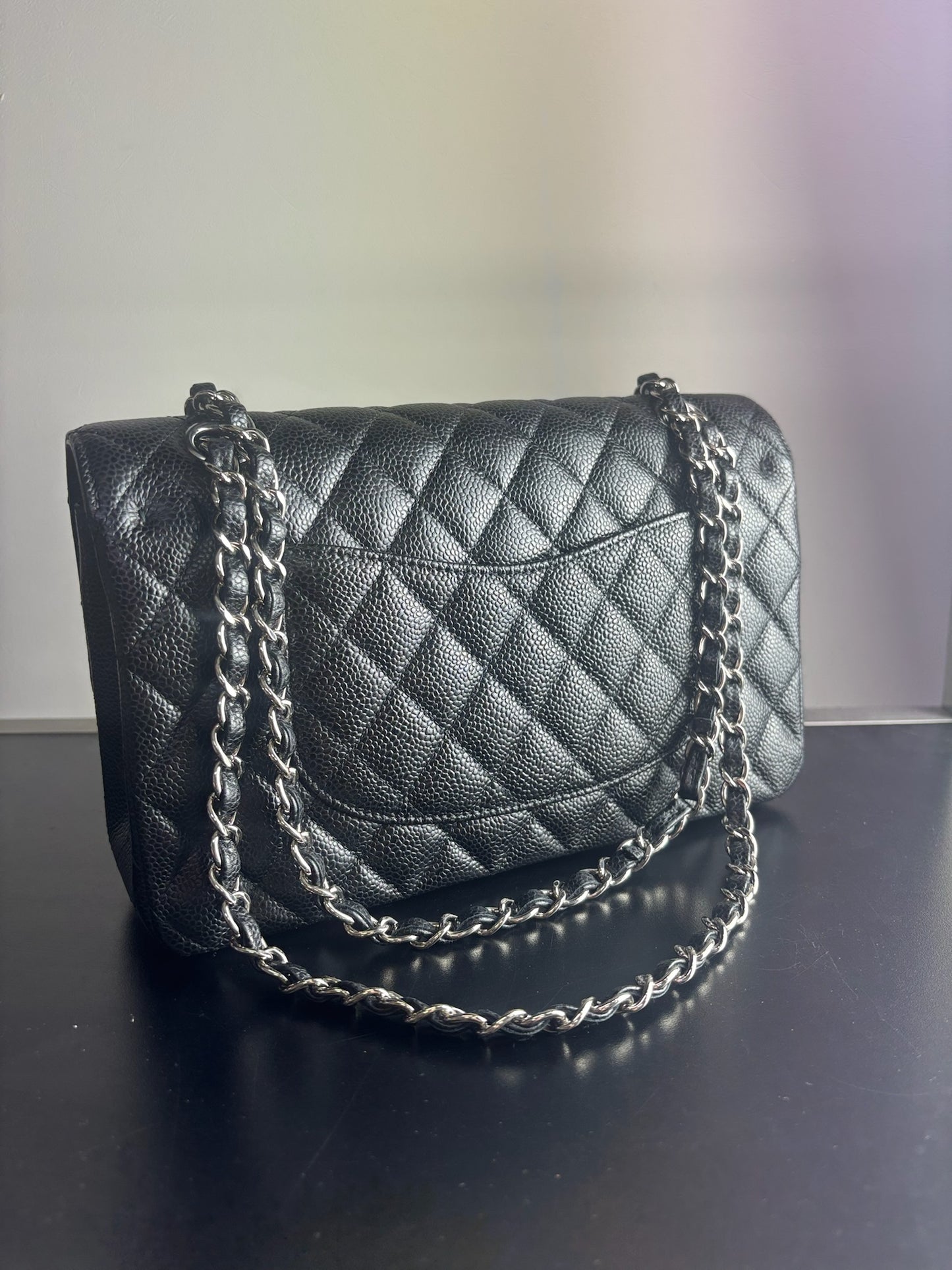 CHANEL Classic 11.22 Handbag Black Caviar Leather