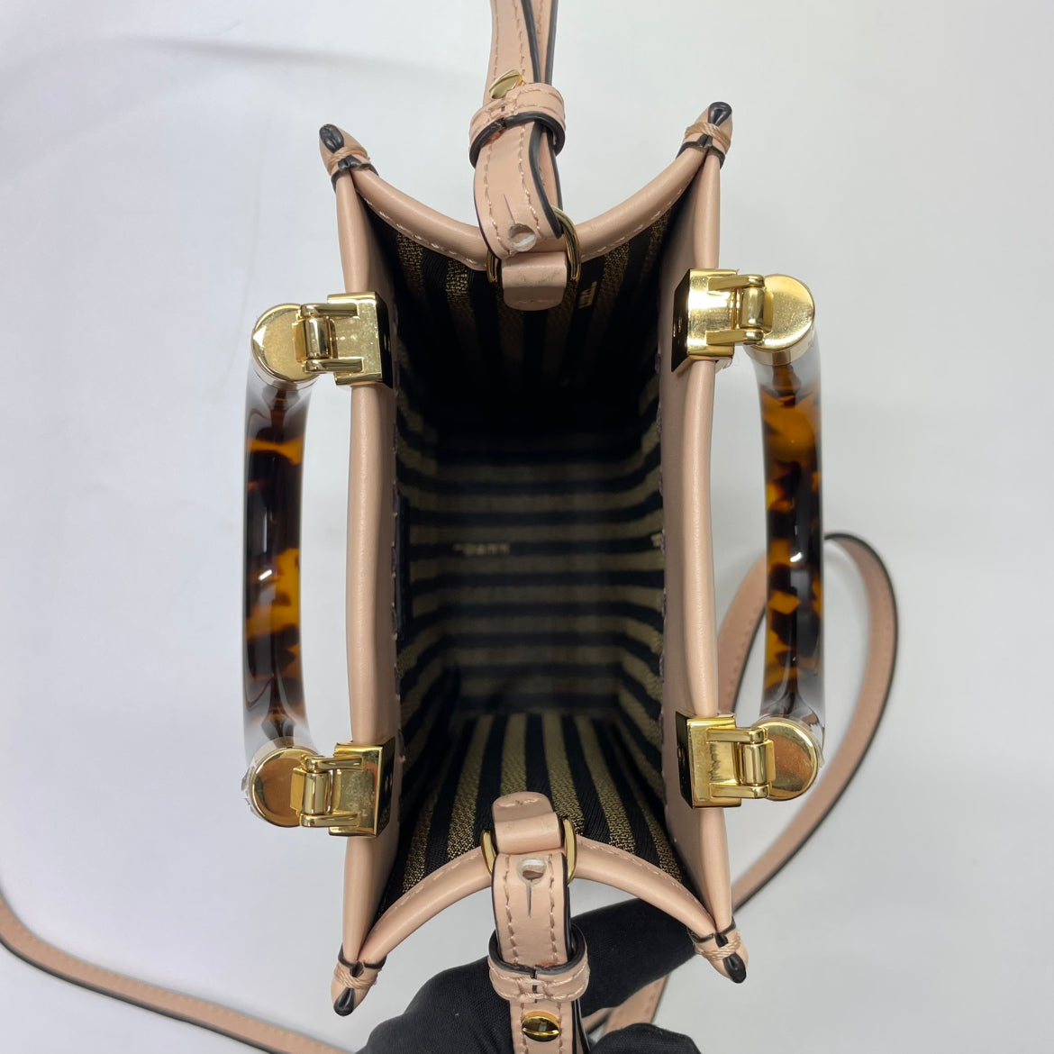 Fendi Pink Leather Sunshine Shopper Mini Shoulder Bag 8BS051 (V096100324P)