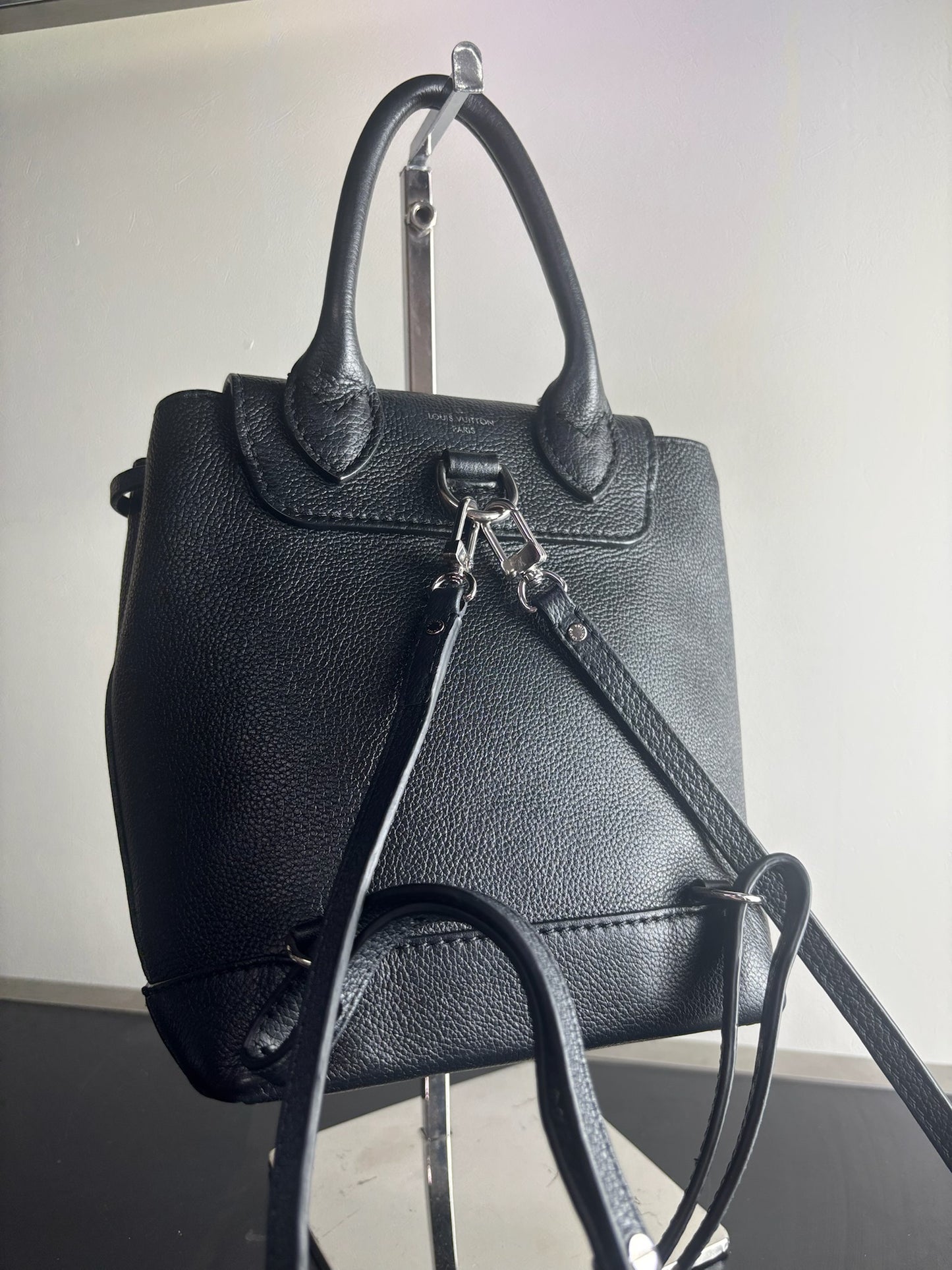 Louis Vuitton Black Calfskin Lockme Mini Backpack