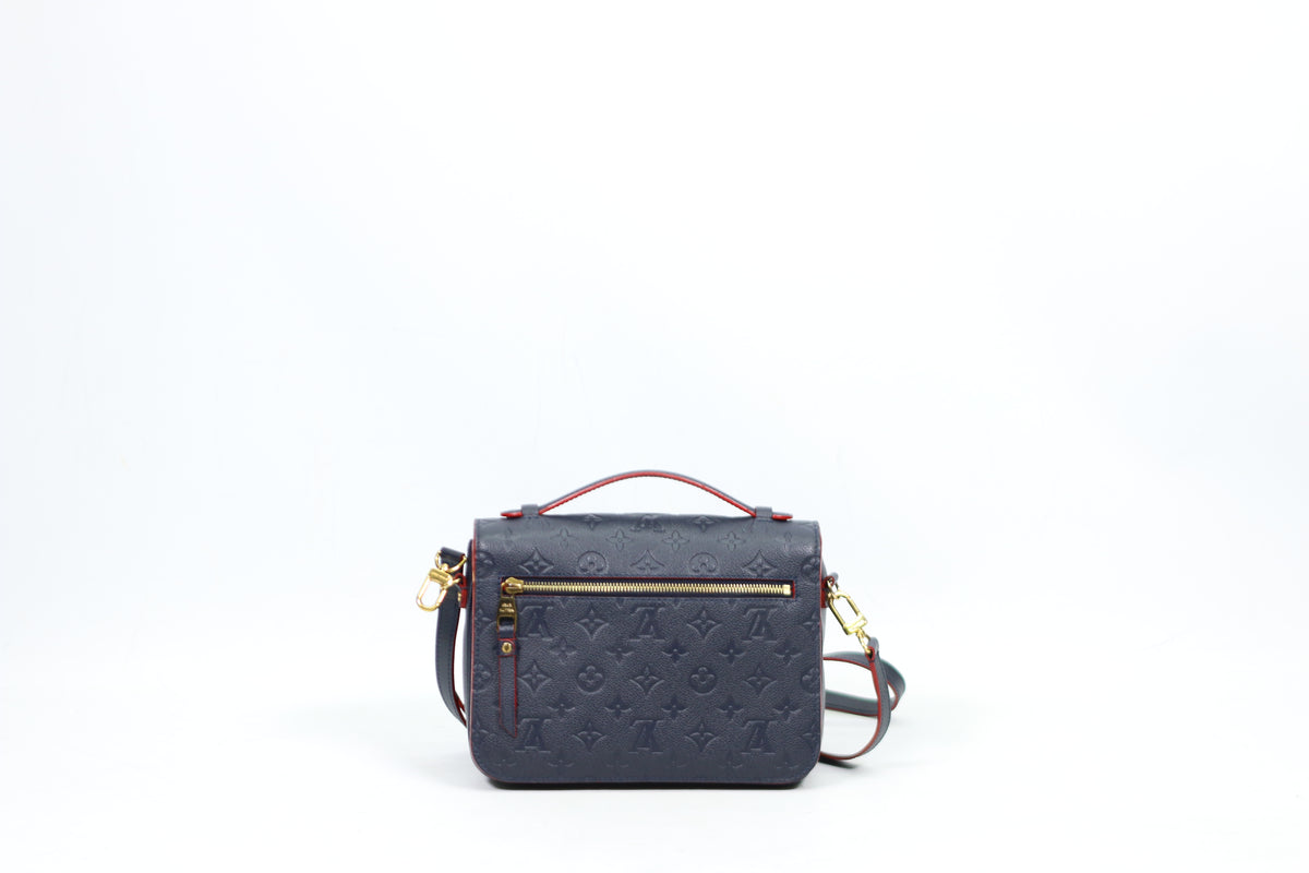 Louis Vuitton Navy Marine Rouge Leather Monogram Empreinte Pochette Metis ONE Shoulder Bag M44071