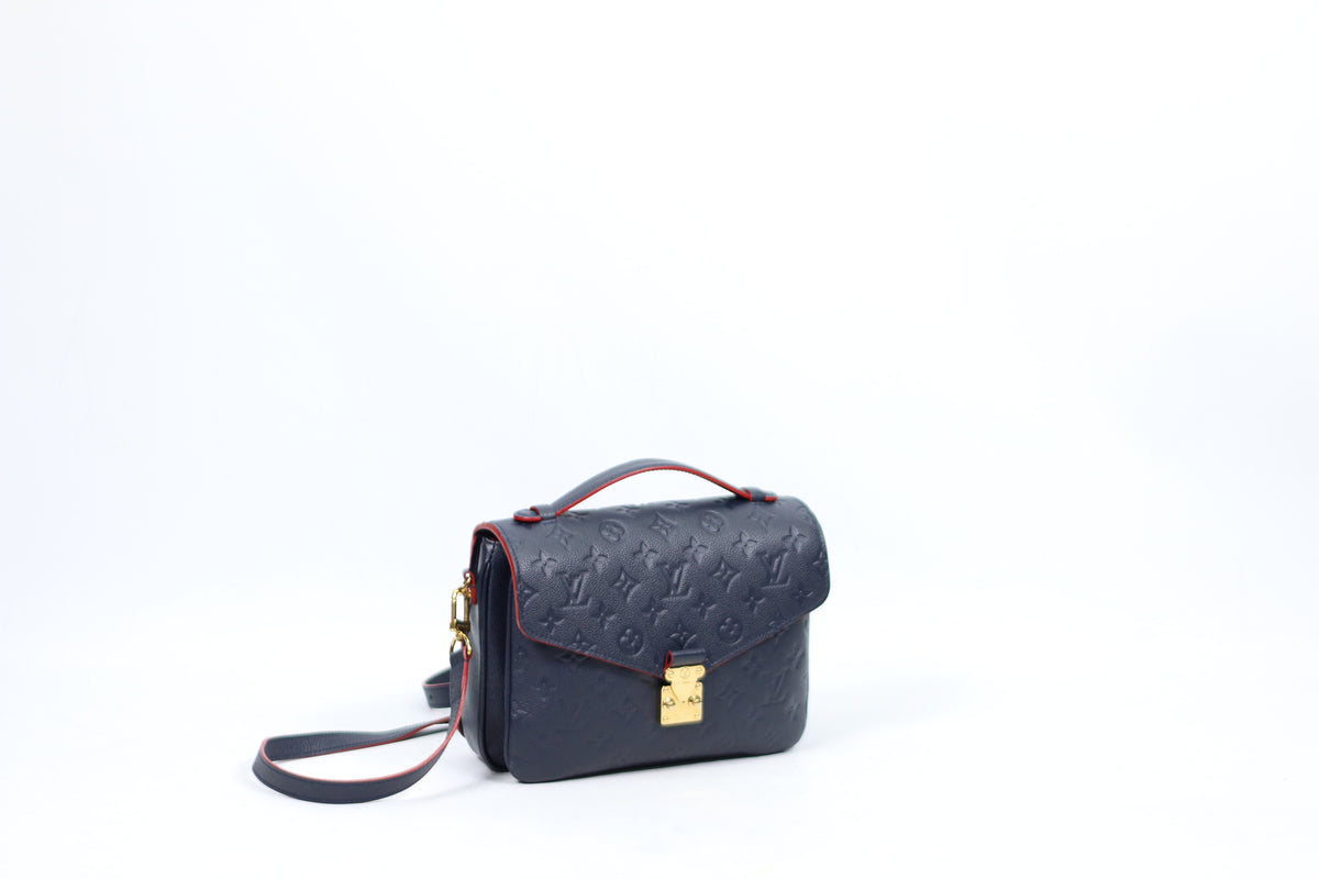Louis Vuitton Navy Marine Rouge Leather Monogram Empreinte Pochette Metis ONE Shoulder Bag M44071