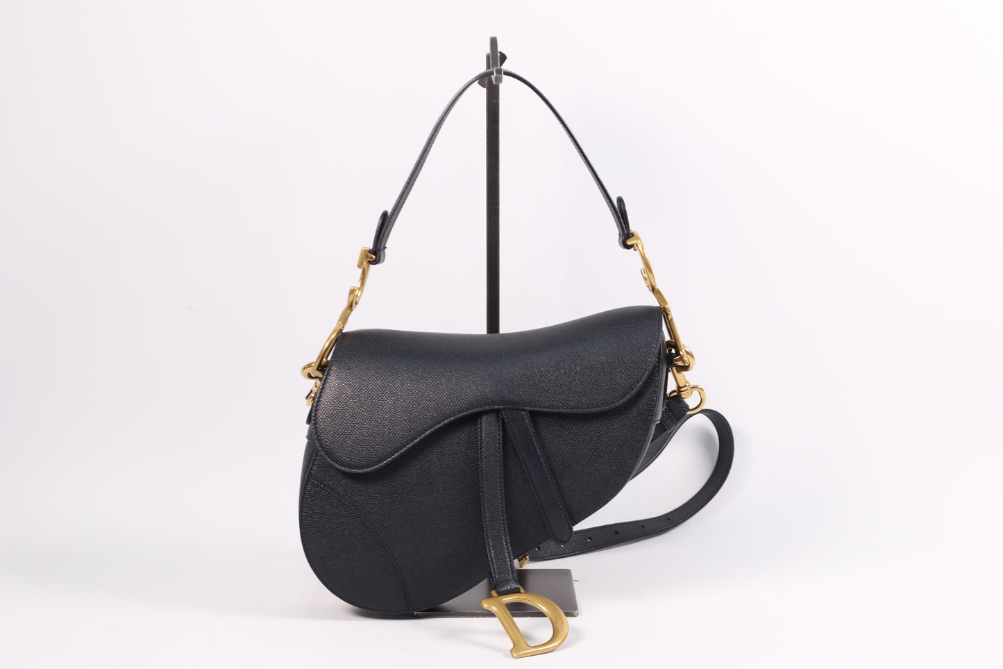 Dior Black Calfskin Leather Saddle Medium Shoulder Bag M0455 (V052210417PD)