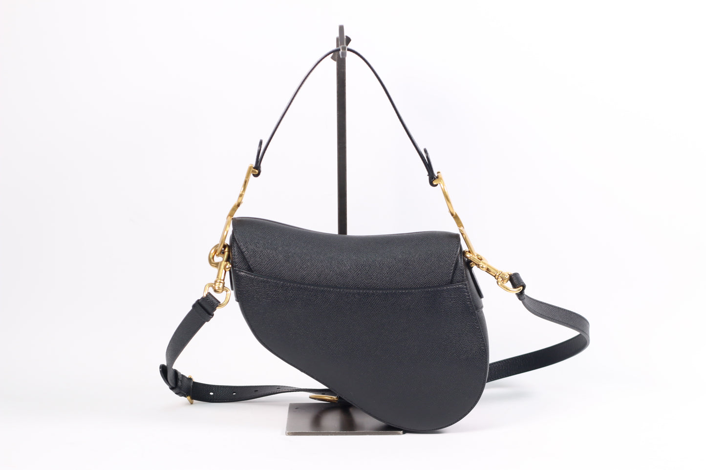 Dior Black Calfskin Leather Saddle Medium Shoulder Bag M0455 (V052210417PD)