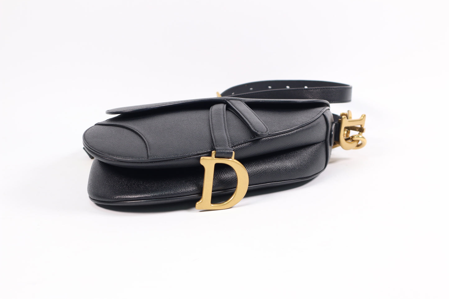 Dior Black Calfskin Leather Saddle Medium Shoulder Bag M0455 (V052210417PD)