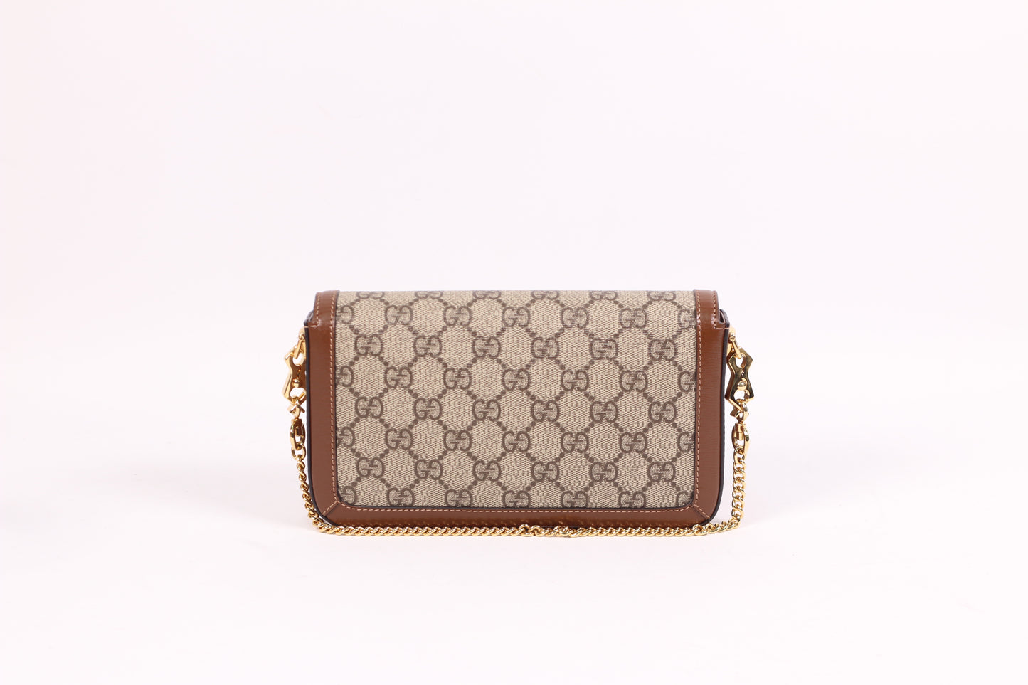 Gucci Brown PVC GG Horsebit Chain Mini Shoulder Bag 752002 (V072100421P)