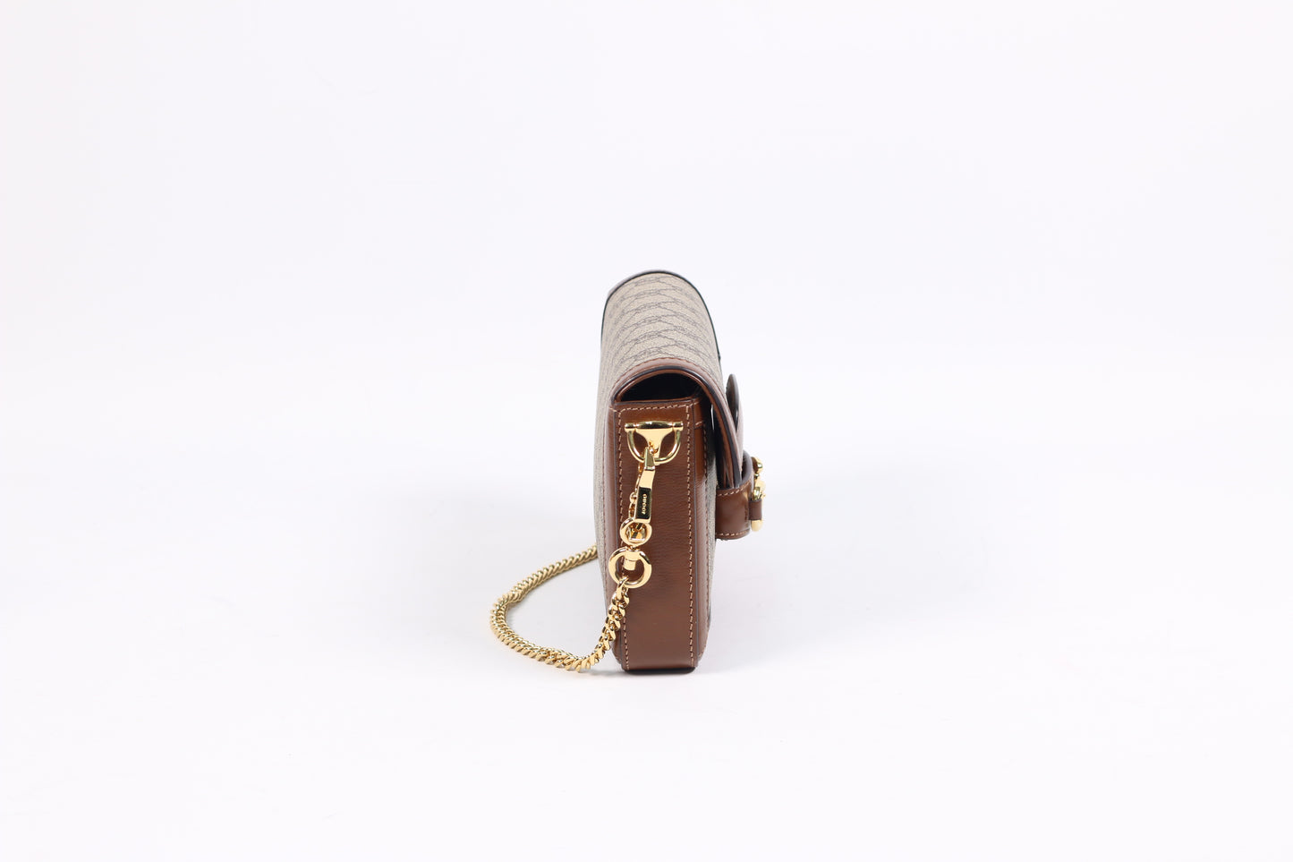 Gucci Brown PVC GG Horsebit Chain Mini Shoulder Bag 752002 (V072100421P)