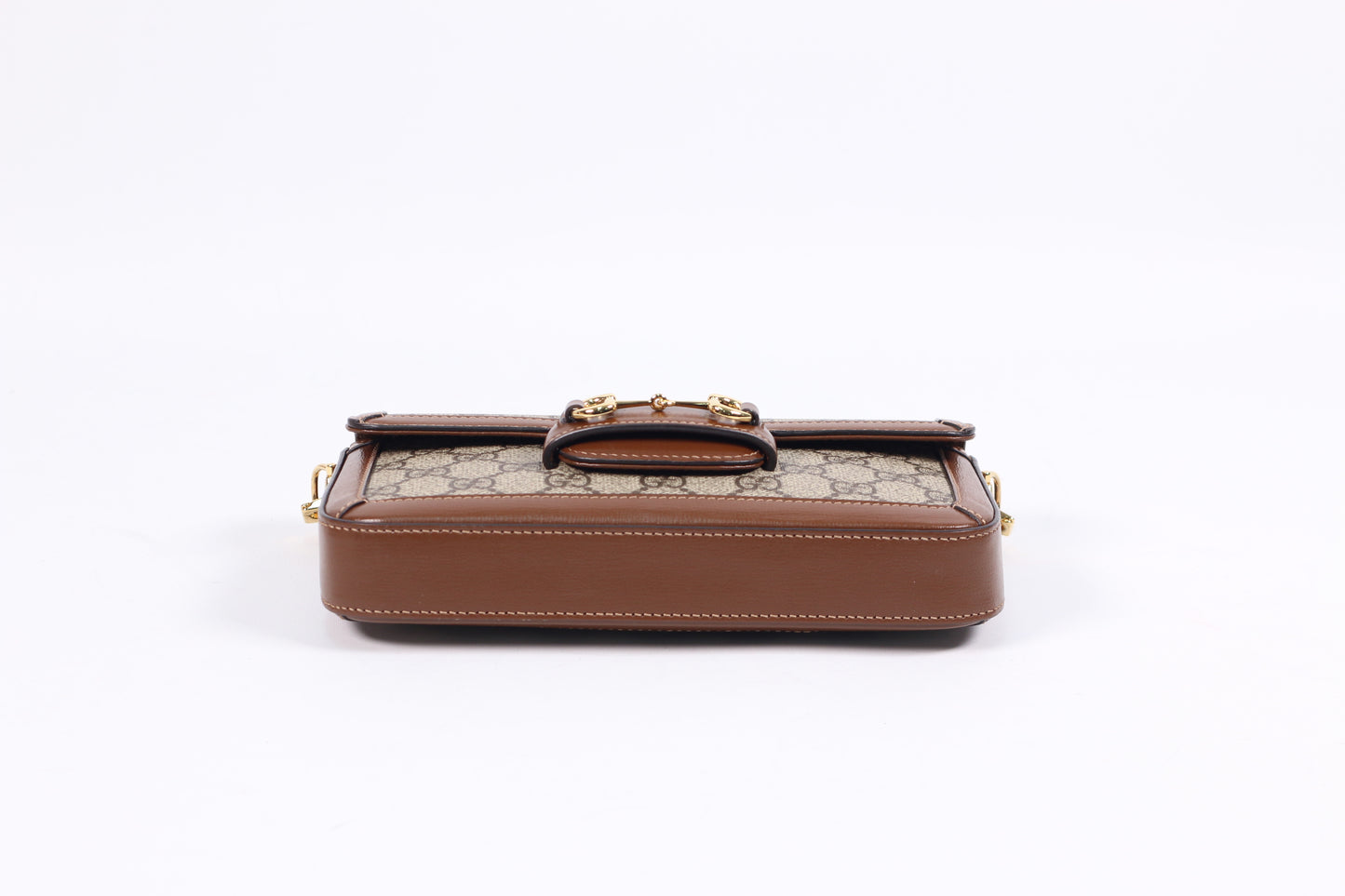 Gucci Brown PVC GG Horsebit Chain Mini Shoulder Bag 752002 (V072100421P)