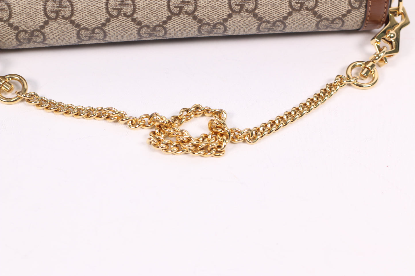 Gucci Brown PVC GG Horsebit Chain Mini Shoulder Bag 752002 (V072100421P)