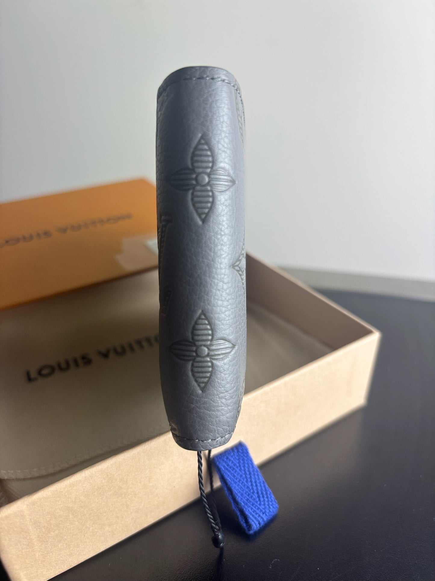 Louis Vuitton Calfskin Monogram Shadow Multiple Wallet Anthracite Gray