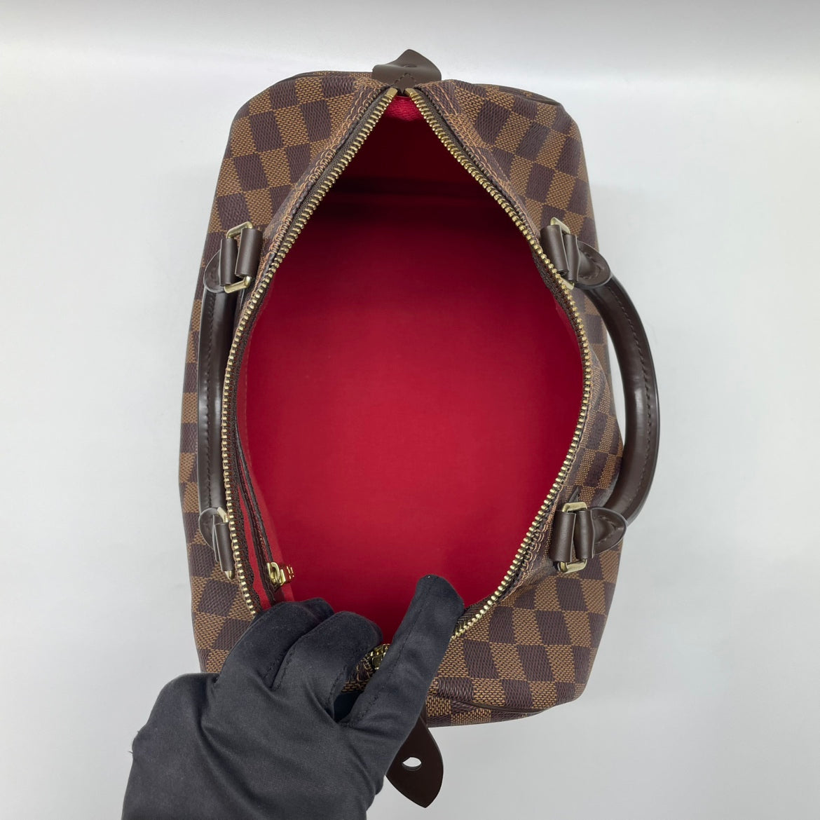 Louis Vuitton PVC Damier Ebene Canvas Speedy 30 Tote Bag N41364 (V1288201HC)