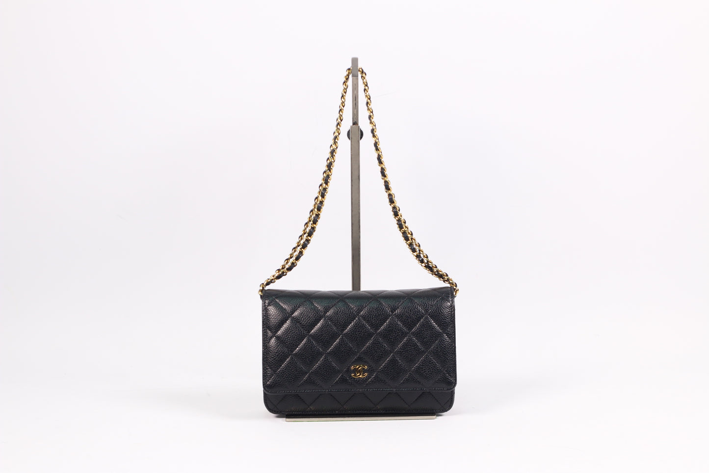 Chanel Black Caviar Skin Wallet On Chain ONE Crossbody Bag A33814 (V38190418H)