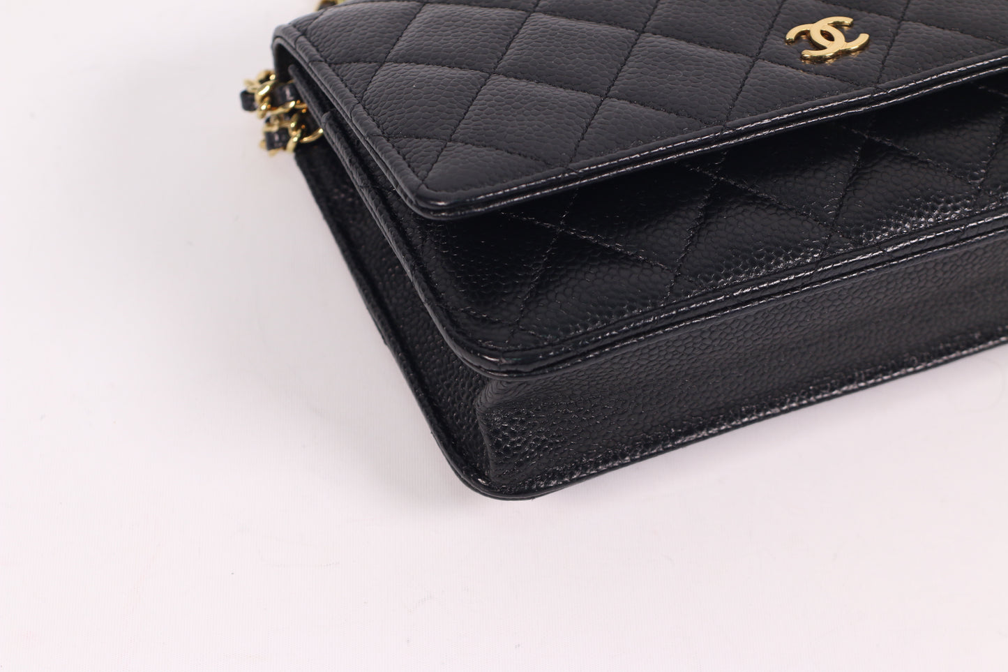 Chanel Black Caviar Skin Wallet On Chain ONE Crossbody Bag A33814 (V38190418H)