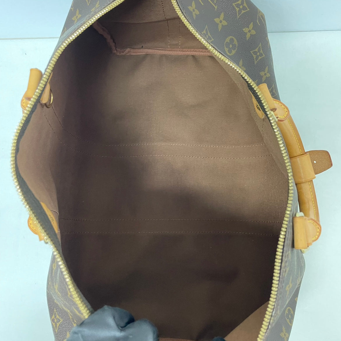Louis Vuitton Brown PVC Monogram Canvas Keepall Bandouliere 45 Boston Shoulder Bag M41418