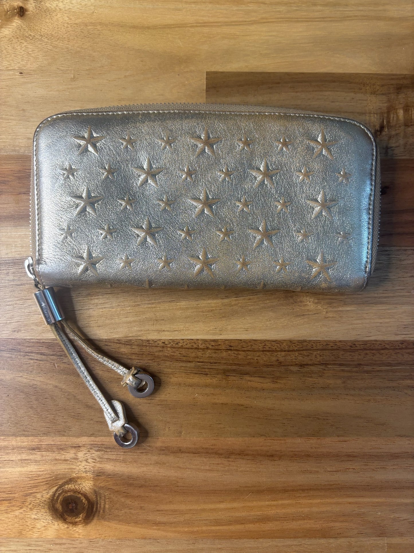 Jimmy Choo Filipa Studded Metallic Leather Wallet